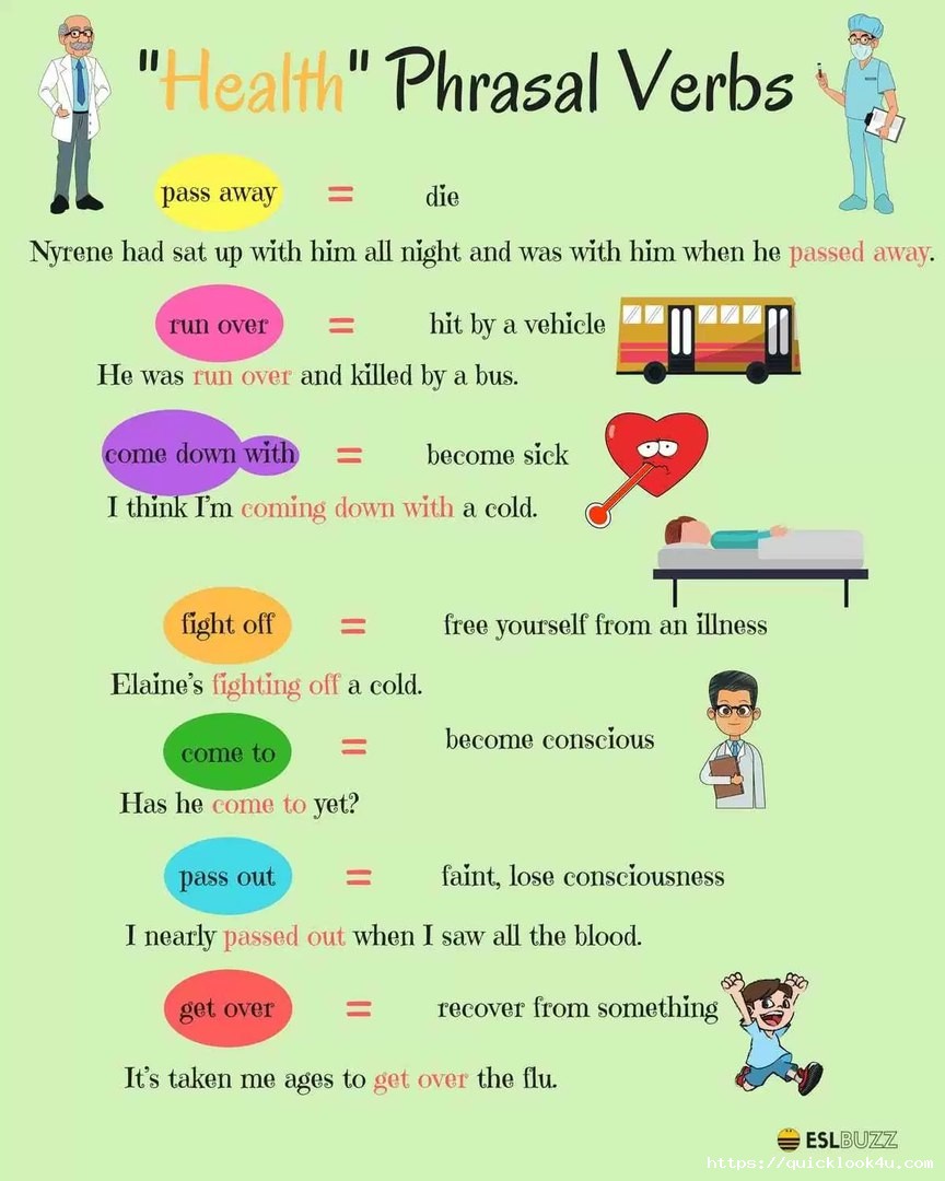 صورة 162 - Health - Phrasal verbs