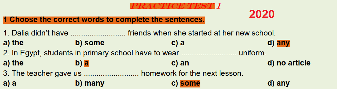 اجابات Workbook Practice Tests اولى ثانوى الترم الاول