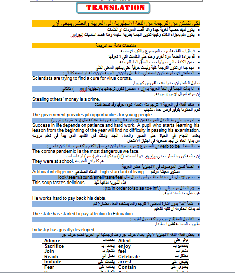 قاموس مستر جلال حسانين لترجمات الثانوية العامة 2022